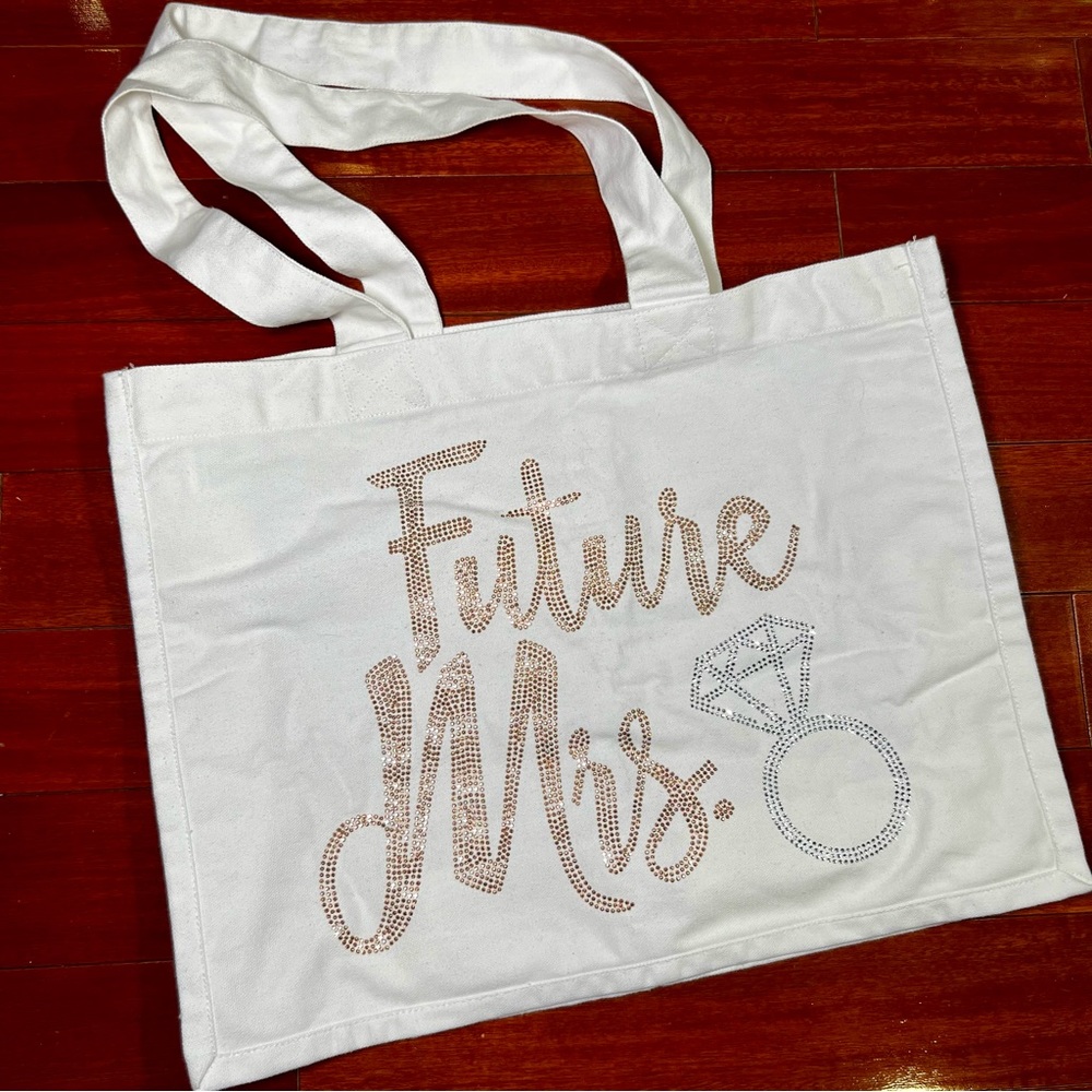 Future Mrs. Large White Canvas Tote Bag